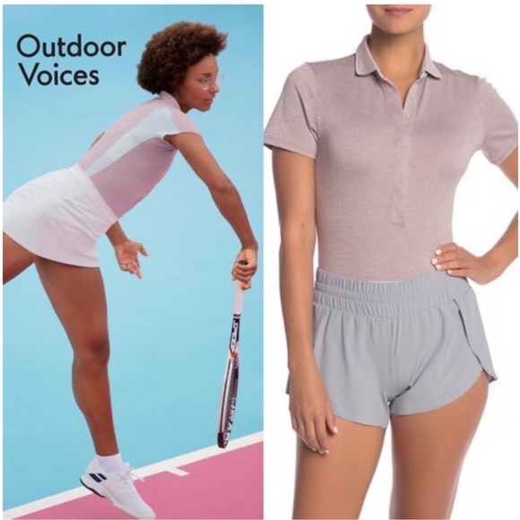 Outdoor Voices Players Polo Bodysuit Romper Short Sleeve - Picture 10 of 11